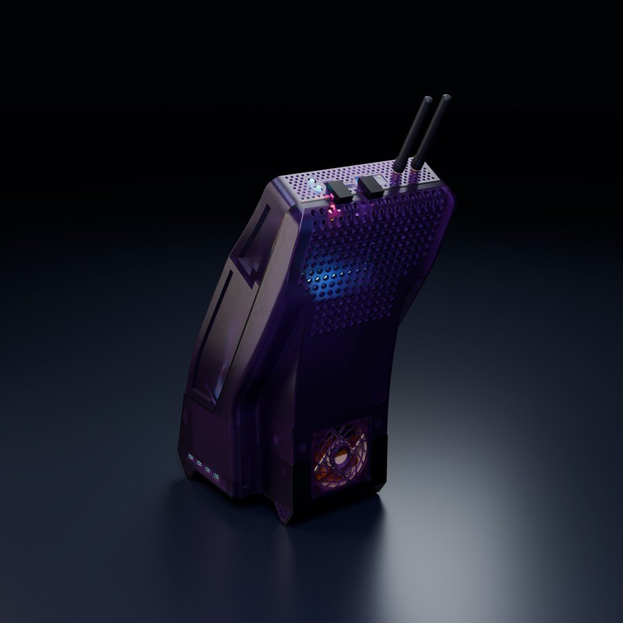 Original CAD-based rear view of BC250 Ronin with the earlier RGB lighting proposal.